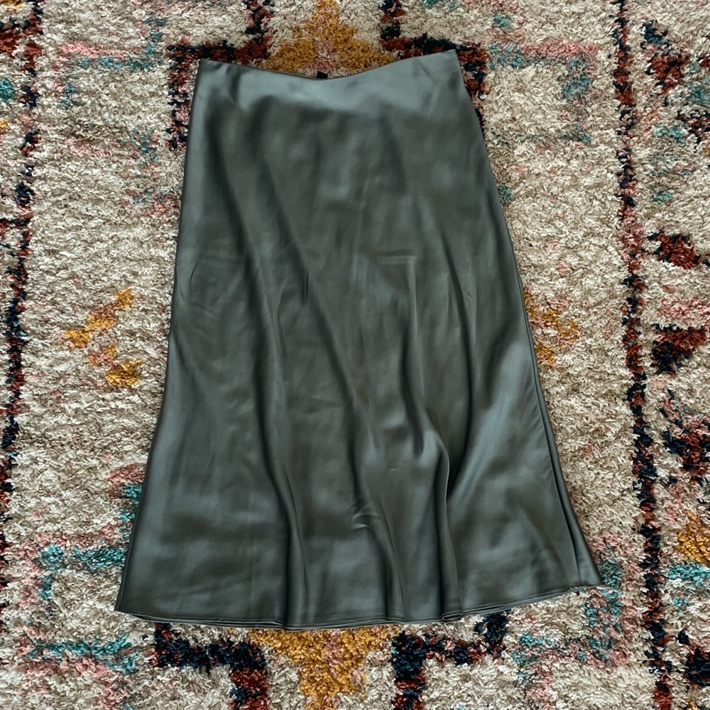 NWOT J. Crew Pull-on Slip Kkirt in slate green
